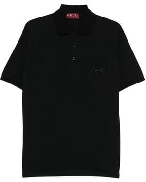 Gucci Embroidered Polo Shirt - Black