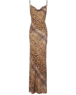 ROSERRY Margot Cowl-Neck Printed Maxi Dress - Natural