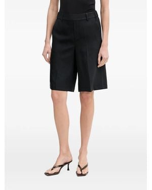 Mos Mosh Elasticated-Waistband Tailored Shorts - Black