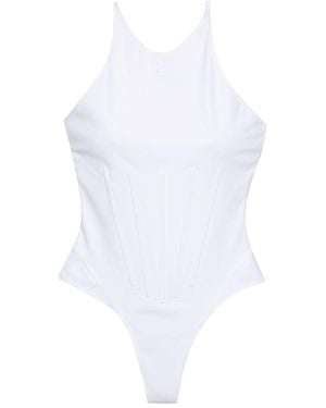 Mugler Corseted One-Piece Swimsuit - White