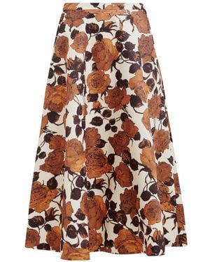 Essentiel Antwerp Floral-Print A-Line Midi Skirt - White
