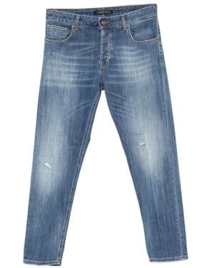 Michael Coal Distressed Faded-Effect Jeans - Blue