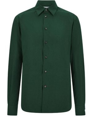 Ferragamo Micro-Patterned Shirt - Green