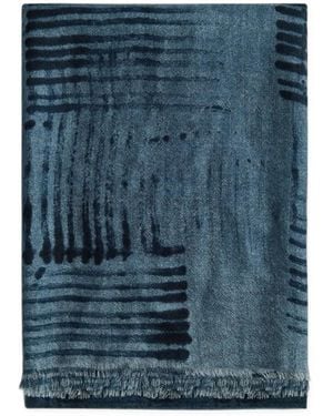Kiton Leichte Stola Mit Fransen - Blau