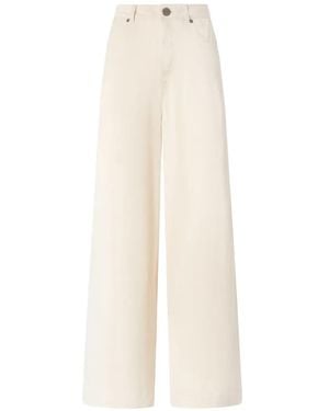 Pinko Pantalon Palazzo En Sergé Effet Peau De Pêche - White