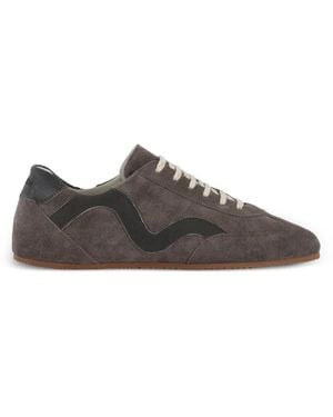 Lardini Suede Shearling-Lined Trainers - Grey