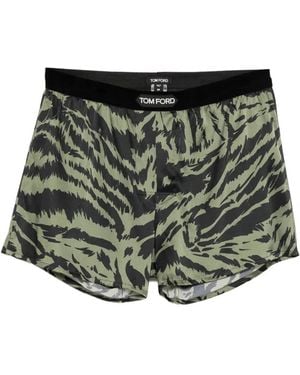 Tom Ford Bóxer Con Estampado De Tigre - Verde