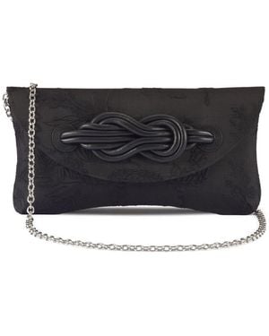 Shanghai Tang Chinese Endless Knot Clutch Bag - Black