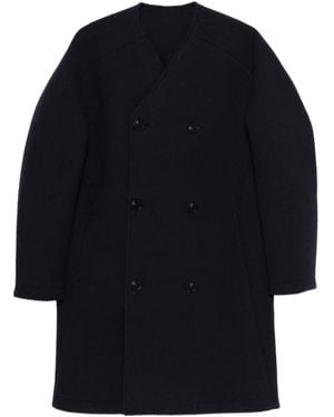 MACRON Karl ノーカラー ダブルコート - ブルー