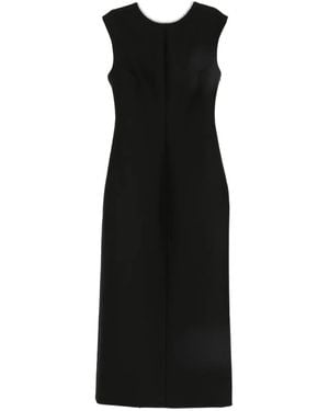 Rohe Collar-Embellished Midi Dress - Black