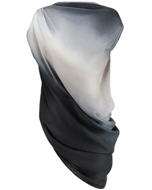 Oude Waag Asymmetric Draped Top - Gray