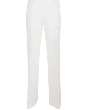 Ermanno Scervino Floral-Appliqué Trousers - White