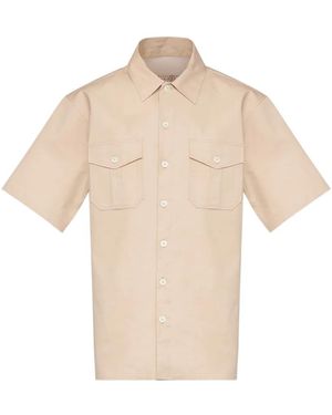 MM6 by Maison Margiela Button-Down Short-Sleeve Cotton Shirt - Natural