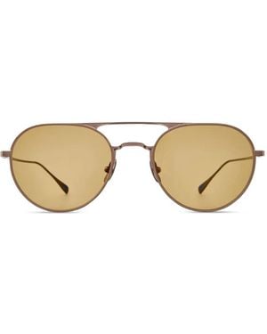 Garrett Leight Benny J Pilot-Frame Sunglasses - Metallic