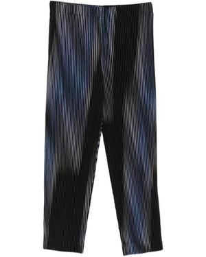 Homme Plissé Issey Miyake Plissé-Effect Printed Trousers - Blue