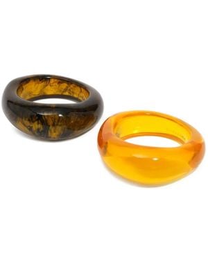 Bimba Y Lola Set Of 2 And Amber-Effect Resin Bracelets - Yellow