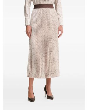 Joop! Saphira Pleated Midi Skirt - Natural