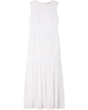 Sandro Lace-Band Tiered Maxi Dress - White