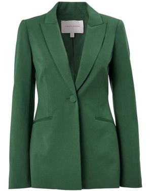 Carolina Herrera Peak-Lapel Single-Breasted Blazer - Green