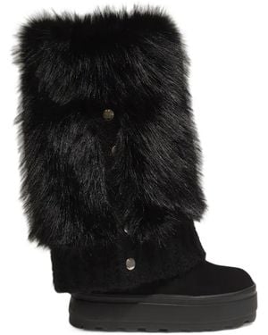 Casadei Faux-Fur Boots - Black