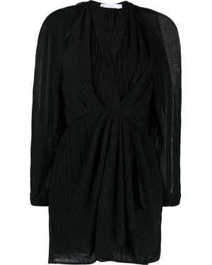 IRO Semi-Sheer Draped Minidress - Black
