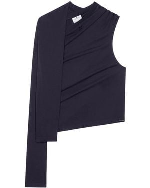 Courreges Asymmetric Off-Shoulder T-Shirt - Blue
