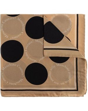 Moschino Polka-Dot Print Silk Scarf - Black