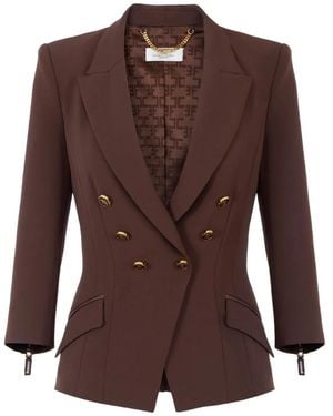 Elisabetta Franchi Double-Breasted-Button Jacket - Brown