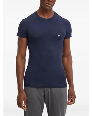 Emporio Armani Logo-Print T-Shirt - Blue
