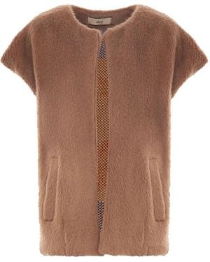 Akep Bestickte Jacke mit Seitentaschen - Braun