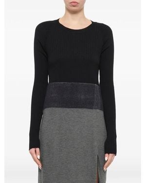Neil Barrett Geripptes Minikleid Mit Seitenschlitz - Schwarz
