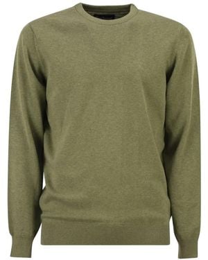 Barbour Pull En Coton À Col Rond Et Logo - Vert