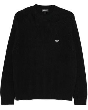 Emporio Armani Logo-Patch Jumper - Black