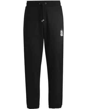 HUGO Smoked-Logo Cotton Track Trousers - Black