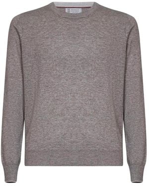 Brunello Cucinelli Cashmere Crew-Neck Jumper - Grey