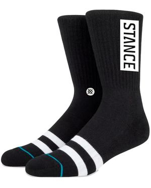Stance Logo-Detail Striped Socks - Black