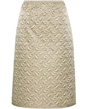 Moncler Quilted Pencil Skirt - Natural