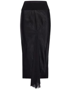 Rick Owens Paneled Midi Skirt - Black