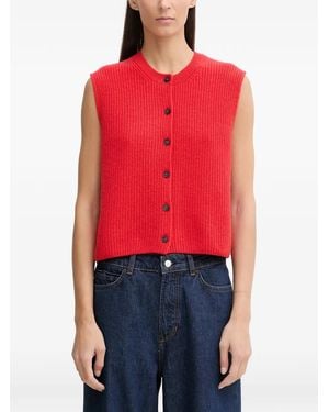 Marc O' Polo Buttoned Knitted Vest - Red