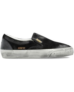 Golden Goose Vce Penstar Suede Slip-On Trainers - Black