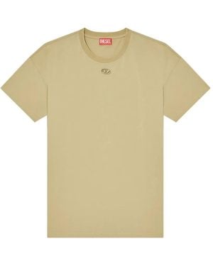 DIESEL Embroidered-Logo Cotton T-Shirt - Natural