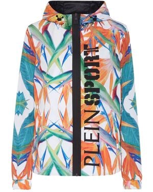 Philipp Plein K-Way Floral-Print Zipped Lightweight Jacket - White