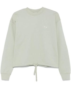 Maison Kitsuné Sweater Met Vossenpatch - Groen