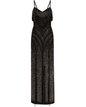 Dolce & Gabbana Fringed Gown - Black