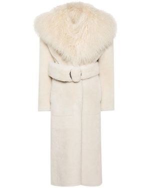 Jacquemus Abrigo Largo Con Pelo - Neutro