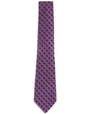 ZEGNA Geometric Silk Tie - Purple