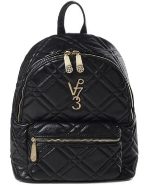 V73 Diaspro Quilted Logo-Plaque Backpack - Black