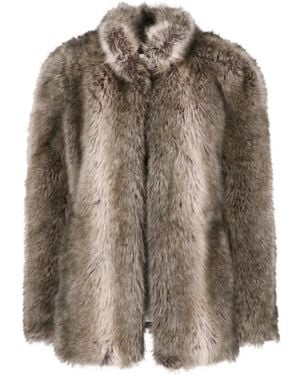 Frankie Shop Denia Faux Fur Cinched Jacket - Brown