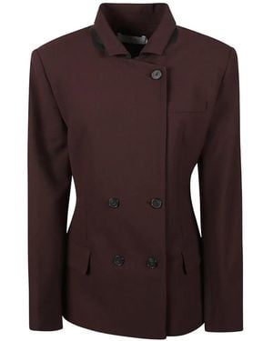IRO Bluff Double-Breasted Fitted Jacket - Brown