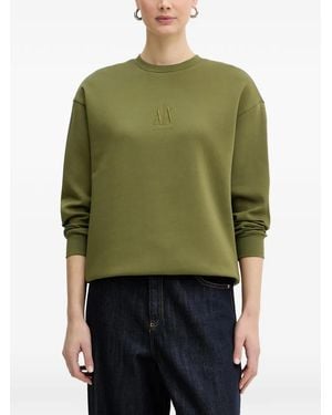 ARMANI EXCHANGE Logo-Embroidered Sweatshirt - Green